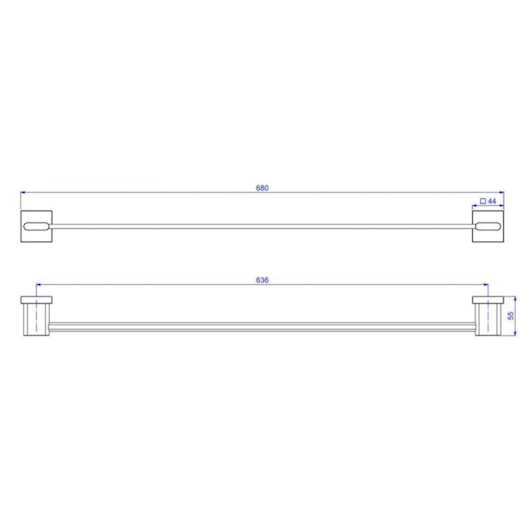 Porta Toalha Polo 2040 Cromado Deca 60cm  - Imagem principal - c8089ae3-db37-4a58-bc78-eaac43372cc4