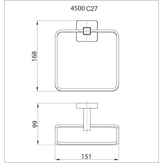 Porta Toalha Quadrado Cromado Liz  Fani  - Imagem principal - b2160f60-7eeb-4f3b-aea2-1d0d3ad14cc7