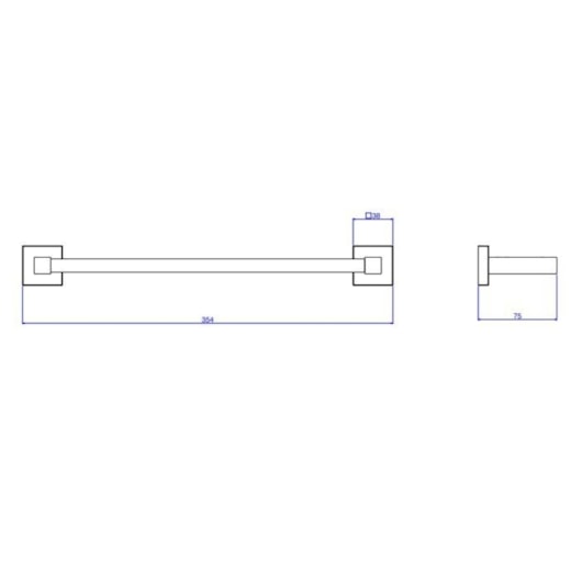 Porta Toalha Quadratta Cromado Deca 30cm - Imagem principal - a92837e7-aab8-47a6-bd30-b62d656b7145