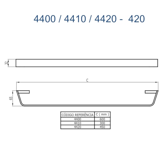 Porta Toalha Reto Curto 300mm Essence 420 Champagne Fani - Imagem principal - f8f64ec7-e87e-446d-adf1-3c68dc4b6b13