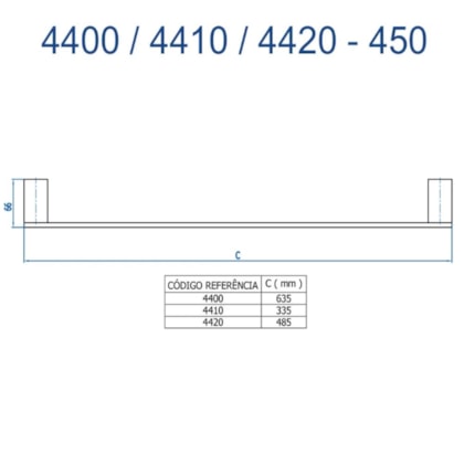 Porta Toalha Reto Curto Horus 450 4410 D'oro Vecchio Fani