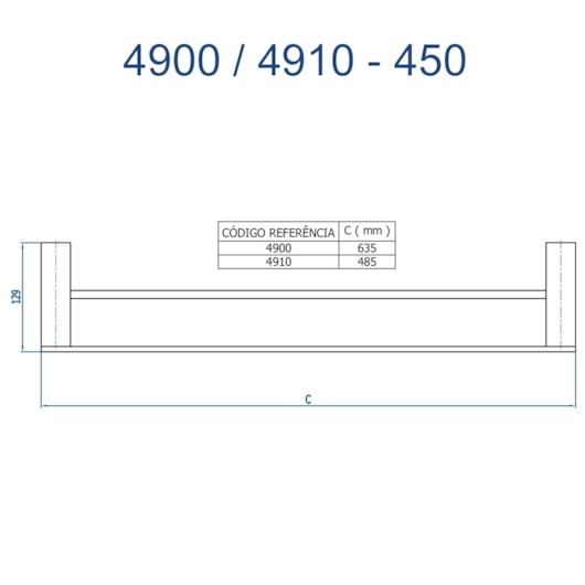 Porta Toalha Reto Duplo Longo 635mm Horus 450 Grafite Escovado Fani - Imagem principal - a859bffc-3ba1-43c2-82c9-8573a5b0de22