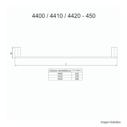 Porta Toalha Reto Longo Horus 450 4400 Cromado Fani - Imagem principal - 507dba09-1b98-417e-87e3-8b695f5096c0