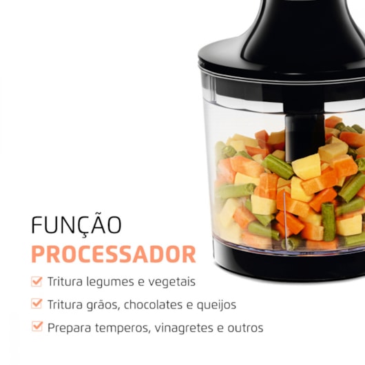 Power Mixer Premium M07 Preto E Inox Mondial 127V 500W - Imagem principal - ef7678a4-51b2-4f6c-b2d8-4483b456cf42