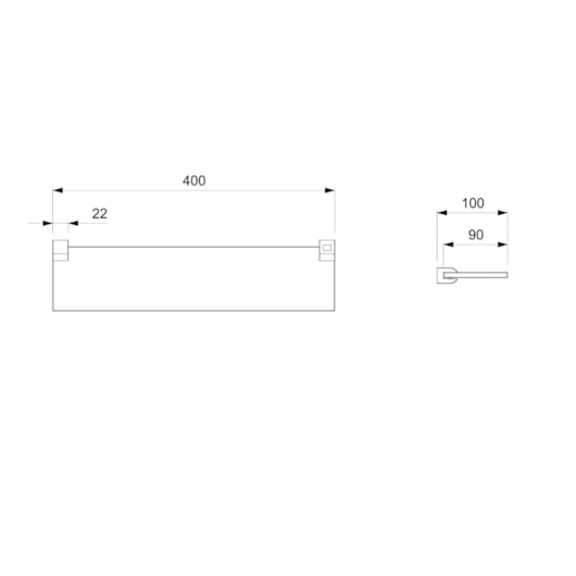 Prateleira Cromado Up Celite 40cm - Imagem principal - 5400498f-a28c-44bb-81f3-0432bc3b8f38