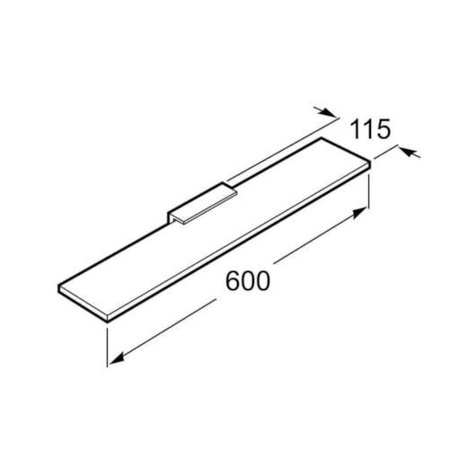 Prateleira Verso Cromado Roca 40cm - Imagem principal - 61257a72-ce79-48c1-b032-4332ba753d7a