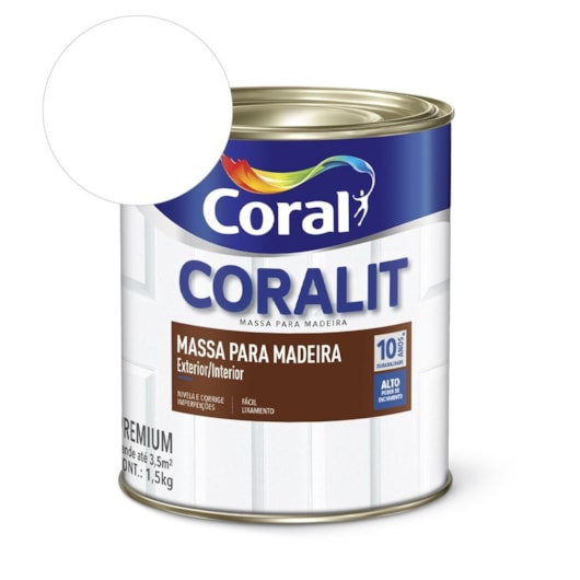 Pré-pintura Coralit Massa Para Madeira Branco 1.5kg Coral - Imagem principal - eb0a4960-3972-4f7f-9bed-be04474c1fe9