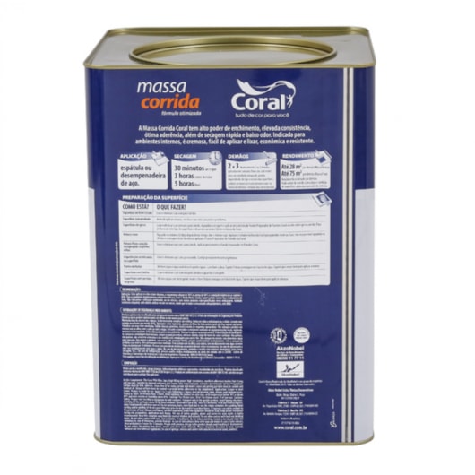 Pré Pintura Massa Corrida Branco 25kg Coral - Imagem principal - 5966da0c-f353-44cb-ad1a-13ab085e138a