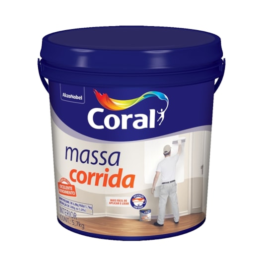 Pré Pintura Massa Corrida Branco Coral 5,7kg - Imagem principal - 4a35db2a-4791-4579-af03-4e9340d4a3a8