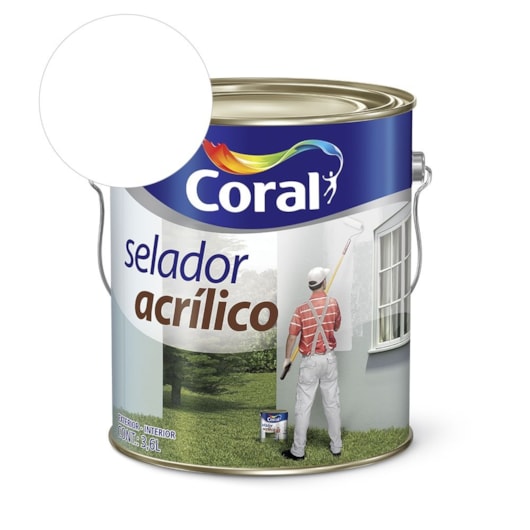 Pré Pintura Selador Acrilico Branco 3.6l Coral - Imagem principal - 2c72d8ae-f0bf-497f-9446-adc797f5a9fa