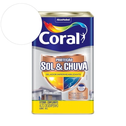 Pré Pintura Sol & Chuva Selador Impermeabilizante Branco 18l Coral