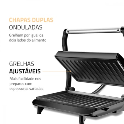 Press Grill Master Press PG01 Preto E Inox Mondial 127V 1000W