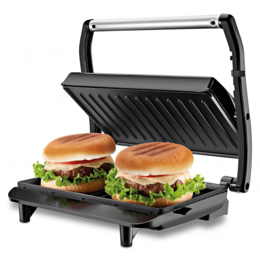 Press Grill Master Press PG01 Preto E Inox Mondial 127V 1000W - Imagem principal - b86c09cc-2614-4371-ae03-9621d584faba