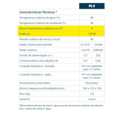 Pressurizador Pl9 120w 220v Lorenzetti