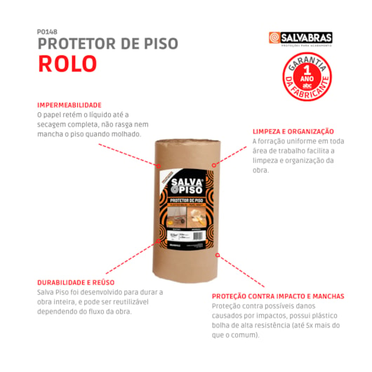 Protetor de Piso para Pintura Rolo 15m Linear x 1m Largura Sem Fita Salva Piso Salvabras - Imagem principal - be3ef7ef-ce6e-4a70-bfbc-1d9262427c22