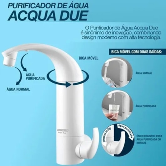 Purificador De Água De Parede Acqua Due Filtro Branco Lorenzetti - Imagem principal - ac821ac1-b99a-490c-8129-f8caad972814