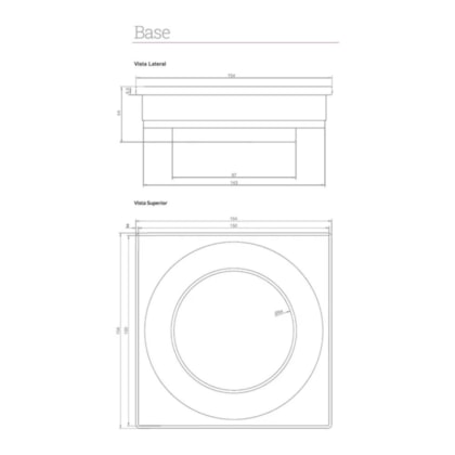 Ralo Elleve Touch Black Matte Linear 15x15cm