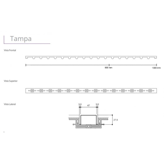 Ralo Linear Com Tampa Vazada Infinity Slim Linear Acessórios 120cm - Imagem principal - dafa470f-45ef-404c-a301-dac75ff2289a