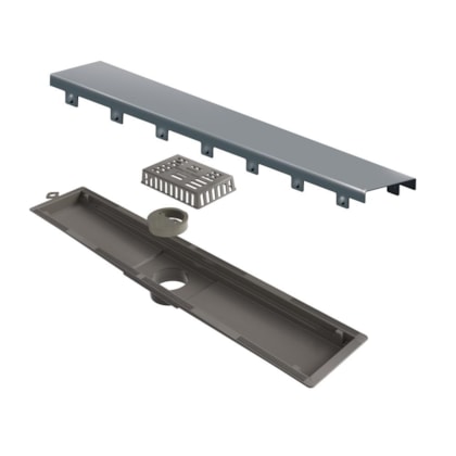 Ralo Linear Elleve Versatille Saida Central Inox Escovado Linear 50cm
