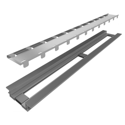 Ralo Linear Infinity Tampa Oculta Base PVC Inox Linear 120cm  - Imagem principal - d39e545b-9486-43fb-96ee-ffa0b4c63b4a