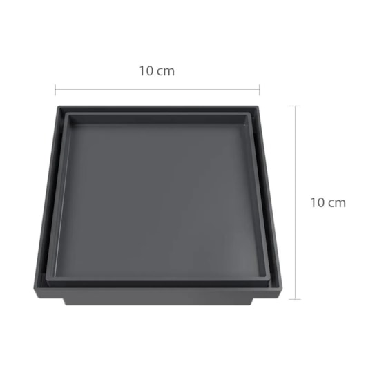 Ralo Oculto Quadrado Cinza Astra 10x10cm - Imagem principal - e1b1ca0f-0426-4e25-9beb-1fe2dec7b14e
