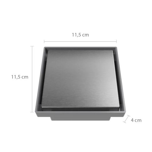 Ralo Oculto Quadrado Inox 10x10cm Astra - Imagem principal - 08dec4c4-e76b-4434-af39-c1d7d92db714