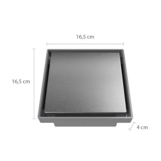 Ralo Oculto Quadrado Inox 15x15cm Astra - Imagem principal - 15e51cd7-a174-4191-9f8a-7f05e47af6b6