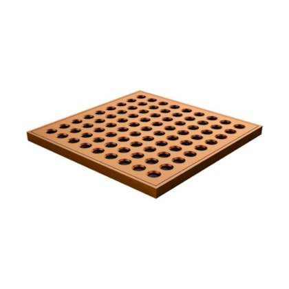 Ralo Quadrado 15cm Com Caixilho Latão 1919 Rosso Vecchio Fani Metais