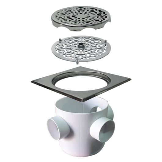 Ralo Quadrado Elegance Decor Polido Mozaik 12,5x12,5cm - Imagem principal - ec58f01f-774d-46b5-9374-41f62410985e