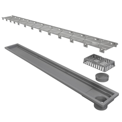 Ralo Royal Com Tampa Oculto Com Saida Extremidade Linear 80 cm
