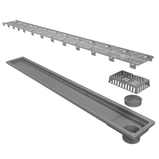 Ralo Royal Com Tampa Oculto Com Saida Extremidade Linear 80 cm - Imagem principal - 14603b3a-cffd-4613-bd33-1c2cb73cd066