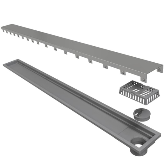 Ralo Royal Tampa Inox Com Saída Extremidade 100cm Linear - Imagem principal - 6d07ce8e-8714-46ab-97da-d25b8a83e149