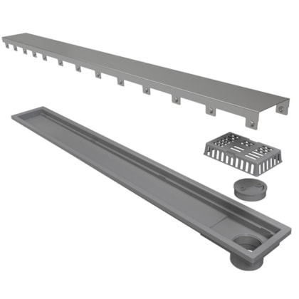 Ralo Royal Tampa Inox Com Saída Extremidade 80cm Linear