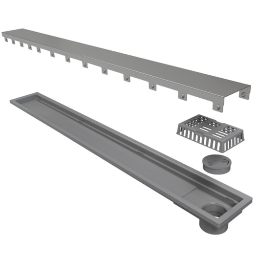 Ralo Royal Tampa Inox Com Saída Extremidade 80cm Linear - Imagem principal - 16b6c918-3e25-431e-9f66-f0939358229f