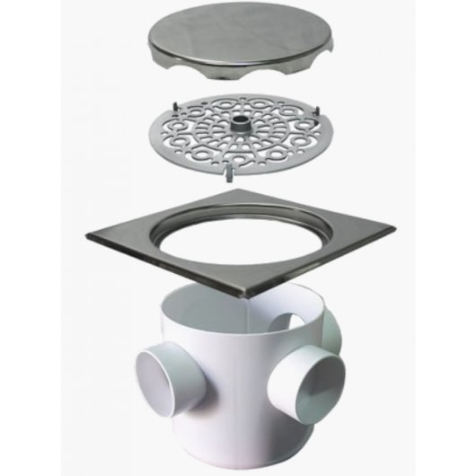 Ralo Select Em Inox Polido 430 Mozaik 15cm - Imagem principal - b6f34db9-f676-41c8-8b63-7673cabee324
