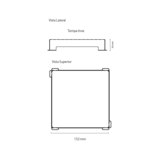 Ralo Square Com Tampa Inox Escovado Linear 15x15cm - Imagem principal - dc038436-0c6d-4862-b579-aa611b684d73