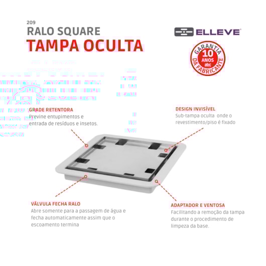 Ralo Square Com Tampa Oculta Linear 15x15cm - Imagem principal - a6cc84f5-dabf-4183-baff-c1b689bee27d