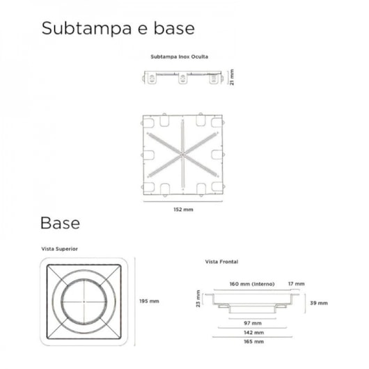 Ralo Square Com Tampa Oculta Linear 15x15cm - Imagem principal - 957435d6-9fcc-4120-86b3-7cf3c1a8494d