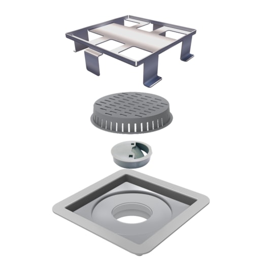 Ralo Square de Tampa Oculta Elleve Linear 10X10cm - Imagem principal - 9f822977-f69a-4760-940b-5224e35a2c8f