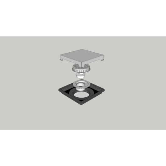 Ralo Square Tampa Inox Polido Linear 15X15Cm - Imagem principal - 7830eaad-ef46-4899-80e3-b642043414d3