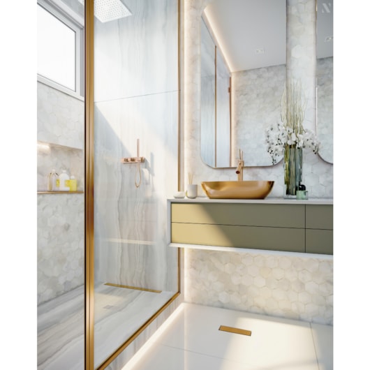 Ralo Tiny Pvc 25cm Com Tampa Inox Gold Linear - Imagem principal - 3eb597ce-72ee-42ea-9be5-1b68957406be