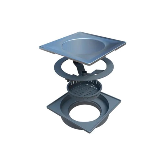 Ralo Touch Escovado Linear 15x15cm - Imagem principal - 2b889dc4-3697-4535-9ce1-6d09ab75cfab