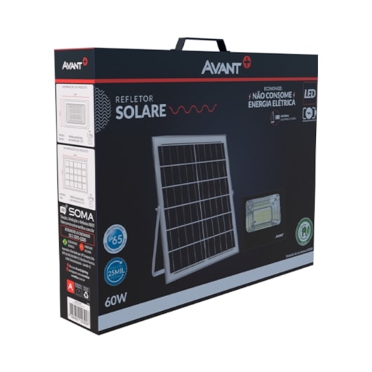 Refletor Holofote Solare 60W Luz branca 6500K Bivolt Avant - Imagem principal - 396e1661-866f-4b65-9d0b-c9dbf08c7c9e