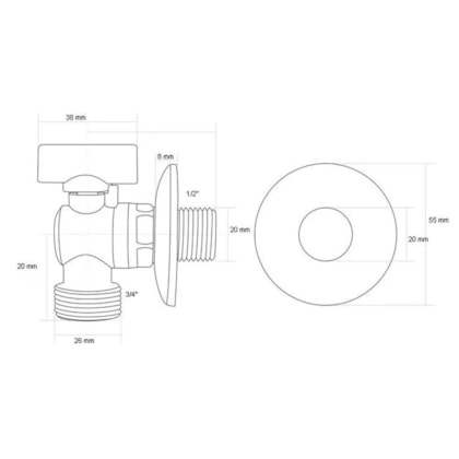 Registro De Esfera Para Máquina De Lavar Japi 1/2 - 3/4 X 3/4