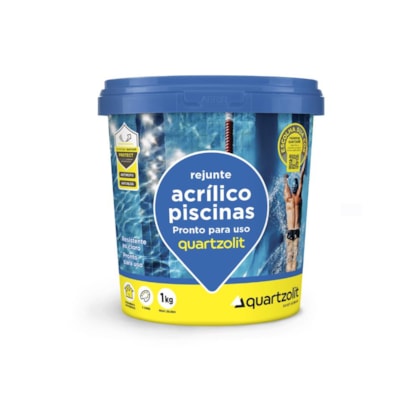 Rejunte Acrilico Para Piscina Azul Celeste Quartzolit Balde 1kg