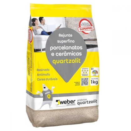 Rejunte Porcelanatos E Cerâmicas Superfino 1kg Cinza Platina Quartzolit