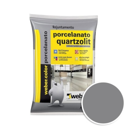 Rejunte Porcelanatos E Cerâmicas Superfino 5kg Cinza Ártico Quartzolit