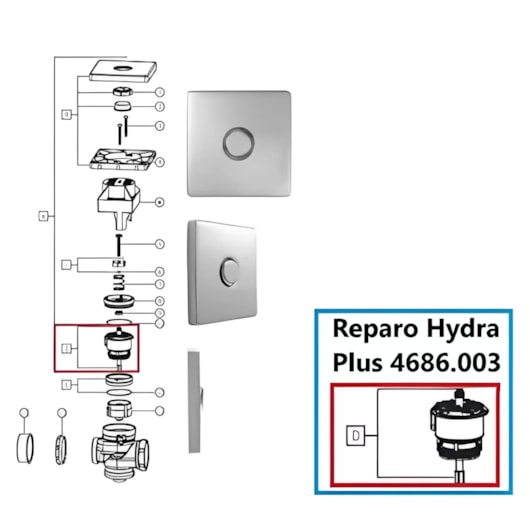 Reparo Válvula Plus E Slim Baixa Alta Pressão Deca - Imagem principal - 7a65ea65-b1f7-486f-ad06-f89fbcacbff7