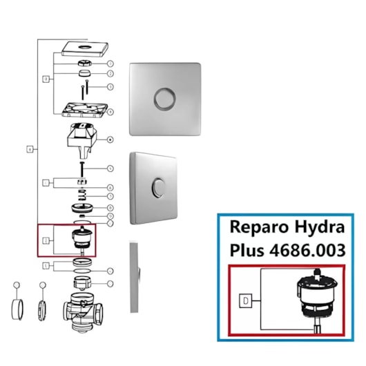 Reparo Válvula Plus E Slim Baixa Alta Pressão Deca - Imagem principal - d0e184df-b3b2-48c0-a530-f7a25396af39