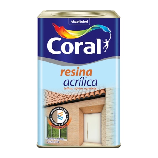 Resina Acrilica Brilhante Transparente 18l Coral - Imagem principal - 6db8ef1d-423c-4fd6-882d-3fc08defa336